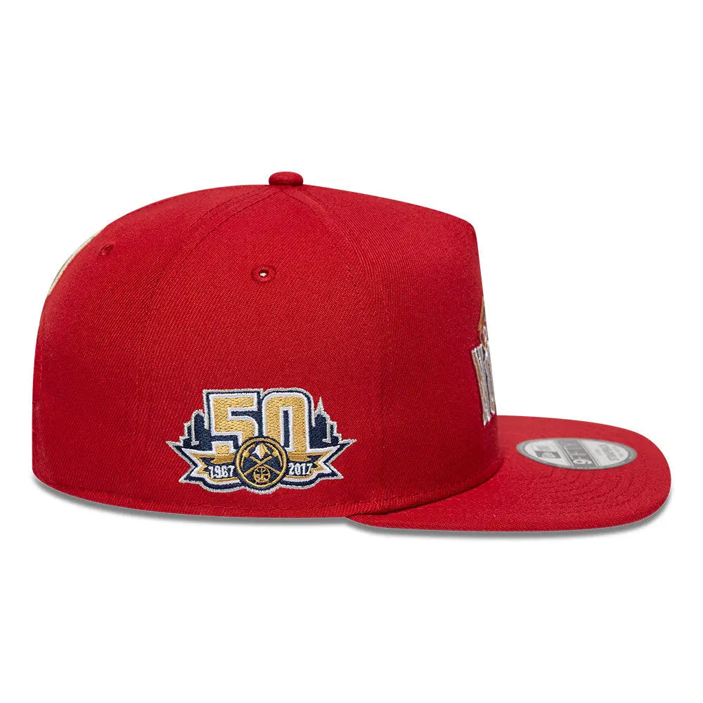 Casquette NBA New Era - Denver Nuggets NBA Hardwood Classic Dark Red Side patch - 9Fifty Aframe Gardendistrict