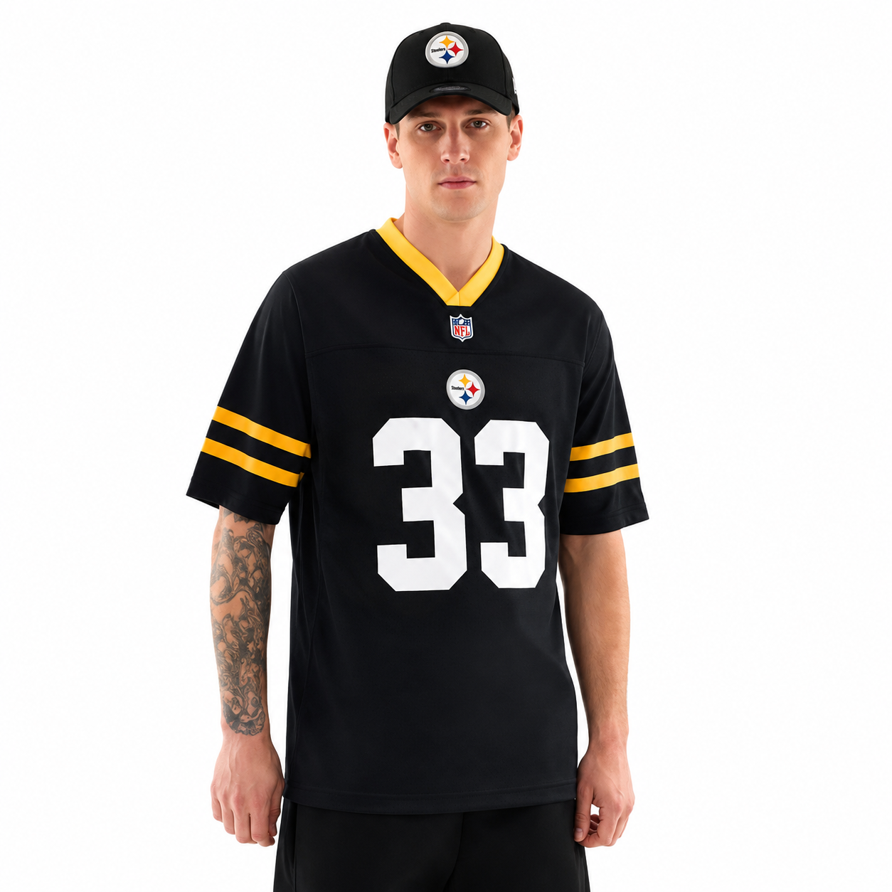 New Era NFL - Pittsburgh Steelers - Maillot à manches courtes Col en V Gardendistrict